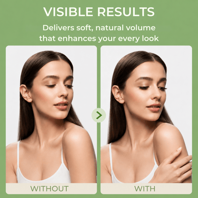 Before and after comparison showing natural wispy lash enhancement with Maxcomfi clusters