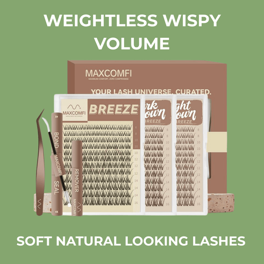 Maxcomfi Breeze lash cluster kit for soft natural looking lightweight wispy lashes