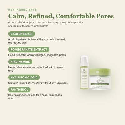 Olivine Cactox Pore Relief Jelly Toner Pads and Serum Mist Duo key ingredients breakdown