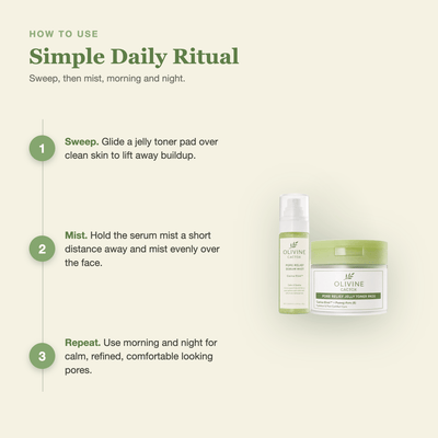 Olivine Cactox Pore Relief Jelly Toner Pads and Serum Mist Duo how to use, step by step