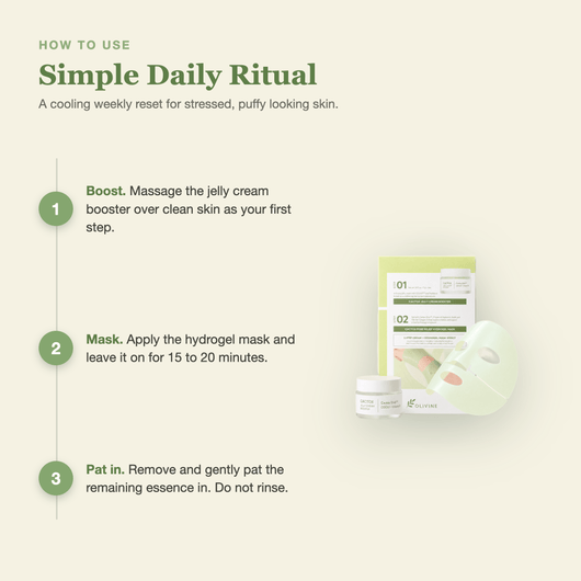 Olivine Cactox De Puffing Pore Tox Gel Mask how to use, step by step