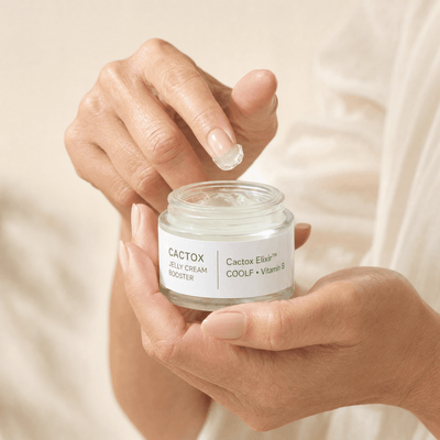 Olivine Cactox De Puffing Pore Tox Gel Mask held in hand, close up