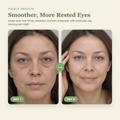 Olivine Calcium Dark Spot Eye Cream Day 1 to Day 8 visible results