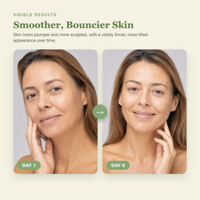 Olivine Calcium Intense Ampoule Plus Day 1 to Day 8 visible results