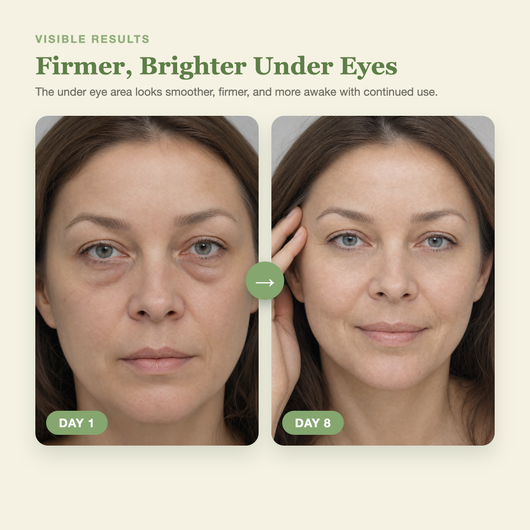 Olivine Calcium Volume Eye Patch Day 1 to Day 8 visible results