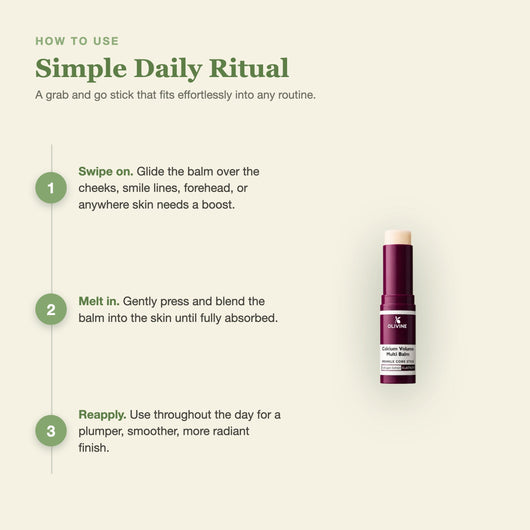 Olivine Calcium Volume Multi Balm how to use, step by step