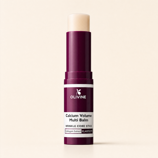 Olivine Calcium Volume Multi Balm open stick, close up