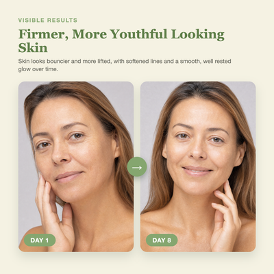 Olivine Calcium Volume Multi Balm Day 1 to Day 8 visible results