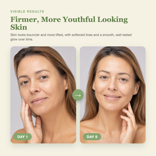 Olivine Calcium Volume Multi Balm Day 1 to Day 8 visible results