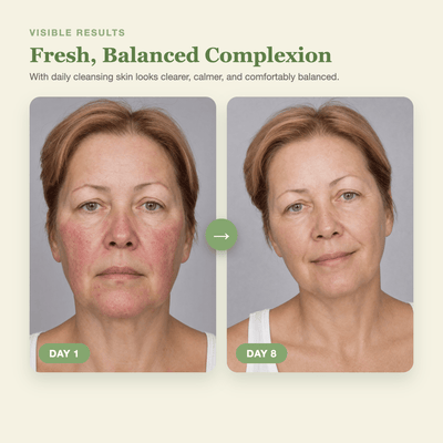 Olivine Matcha Pack Cleanser Day 1 to Day 8 visible results