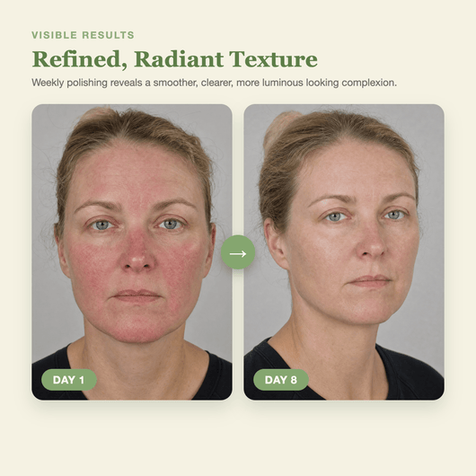 Olivine Matcha PDRN Bubble Tea Scrub Day 1 to Day 8 visible results