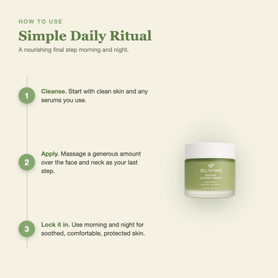 Olivine Matcha PDRN Calming Cream how to use, step by step
