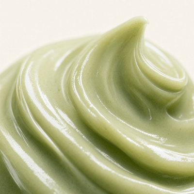 Olivine Matcha PDRN Calming Cream macro close up of the texture