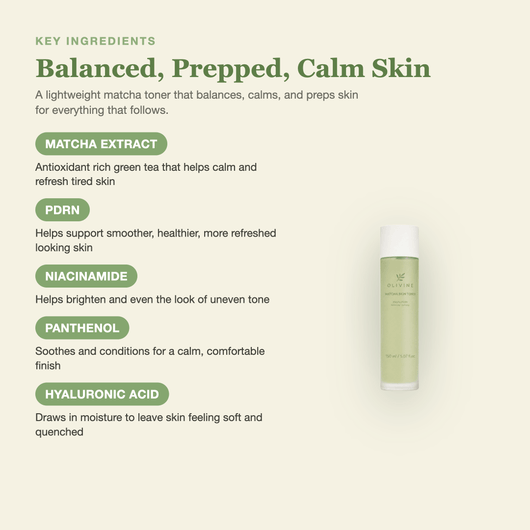 Olivine Matcha PDRN Skin Toner key ingredients breakdown