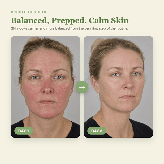 Olivine Matcha PDRN Skin Toner Day 1 to Day 8 visible results