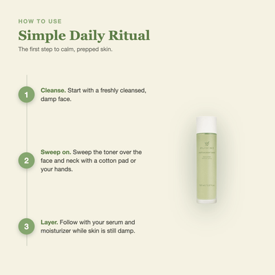 Olivine Matcha PDRN Skin Toner how to use, step by step