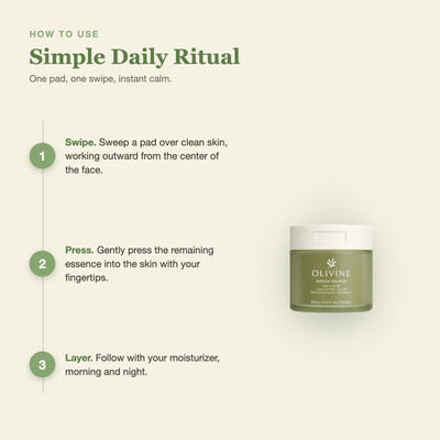 Olivine Matcha PDRN Tea Pad how to use, step by step