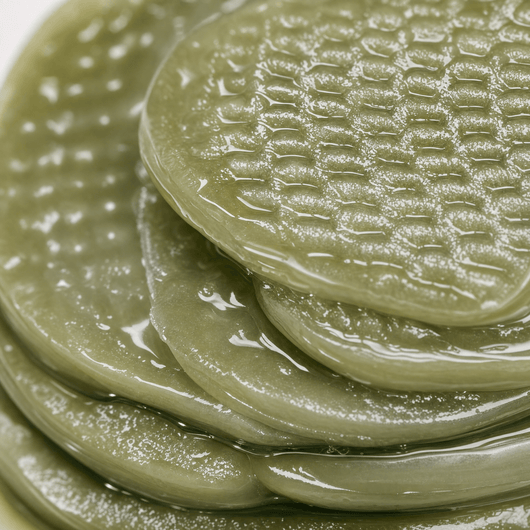 Olivine Matcha PDRN Tea Pad macro close up of the texture