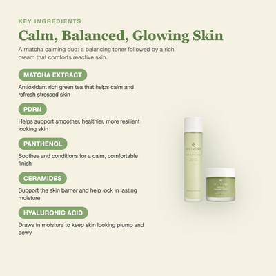 Olivine Matcha Toner and Cream Duo key ingredients breakdown