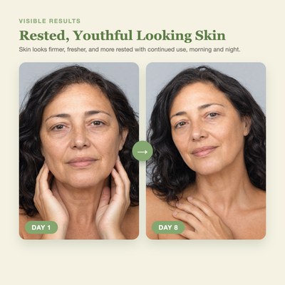 Olivine NAD Plus Peptide Serum Day 1 to Day 8 visible results