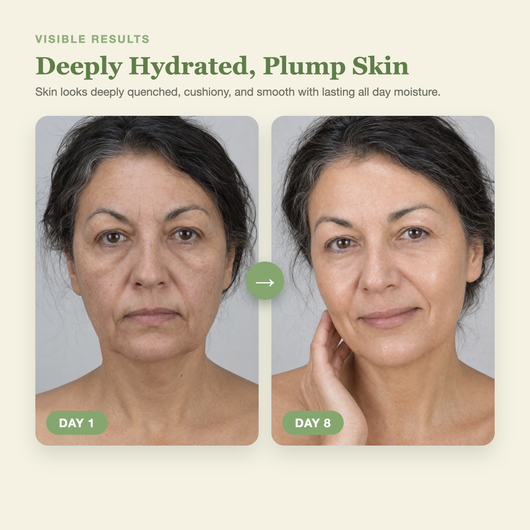 Olivine PDRN Hyaluronic Acid Cream Day 1 to Day 8 visible results