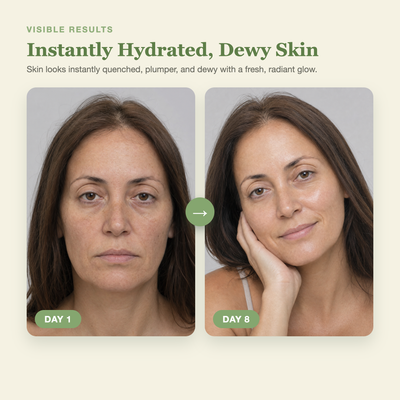Olivine PDRN Collagen Glow Facial Serum Spray Day 1 to Day 8 visible results